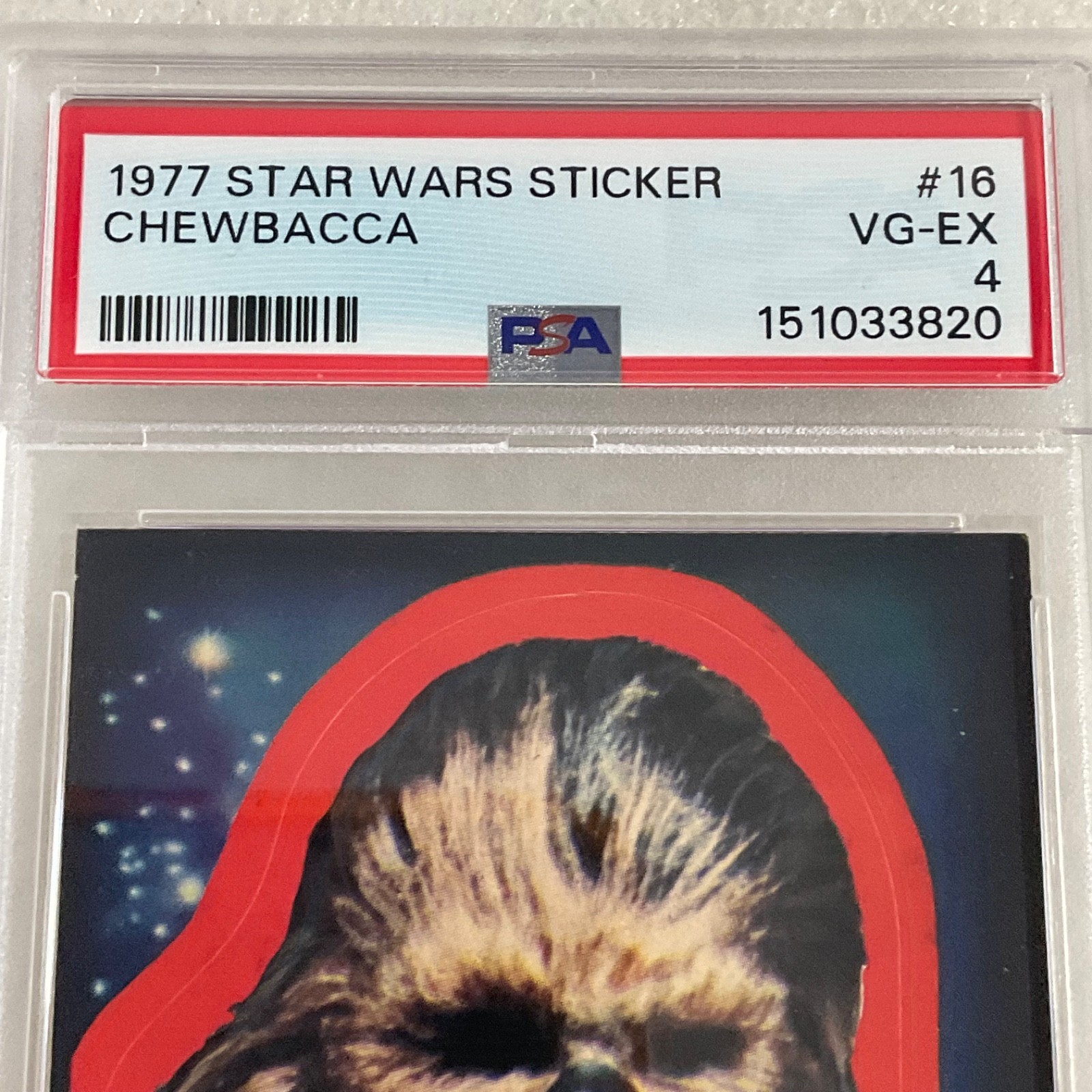 Star Wars 1977 Chewbacca Sticker Card #16 PSA 4 CERT#151033820 - Image 7
