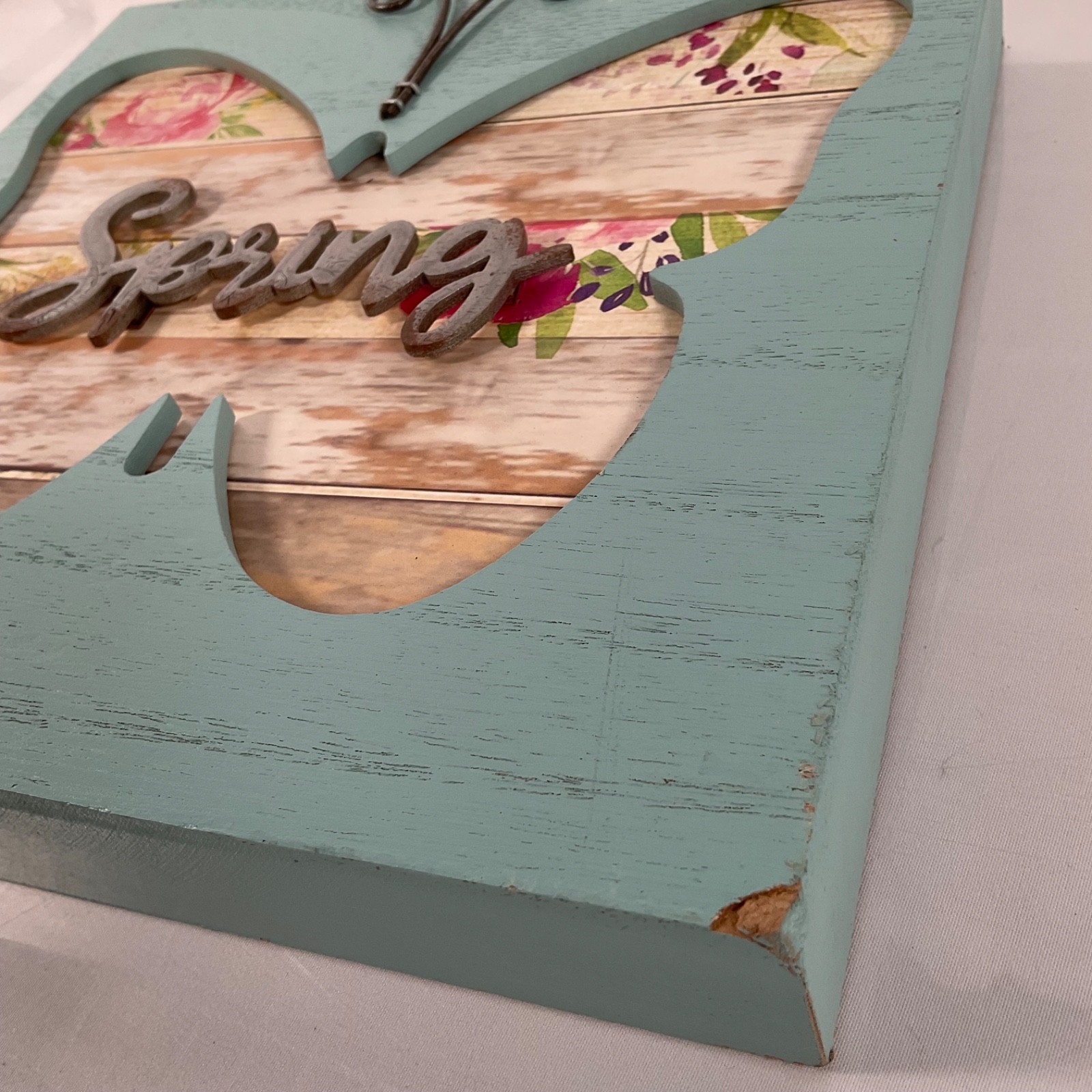 Spring Butterfly Floral Wall Decor Plaque Teal 9.5 x 9.5 in - Image 6