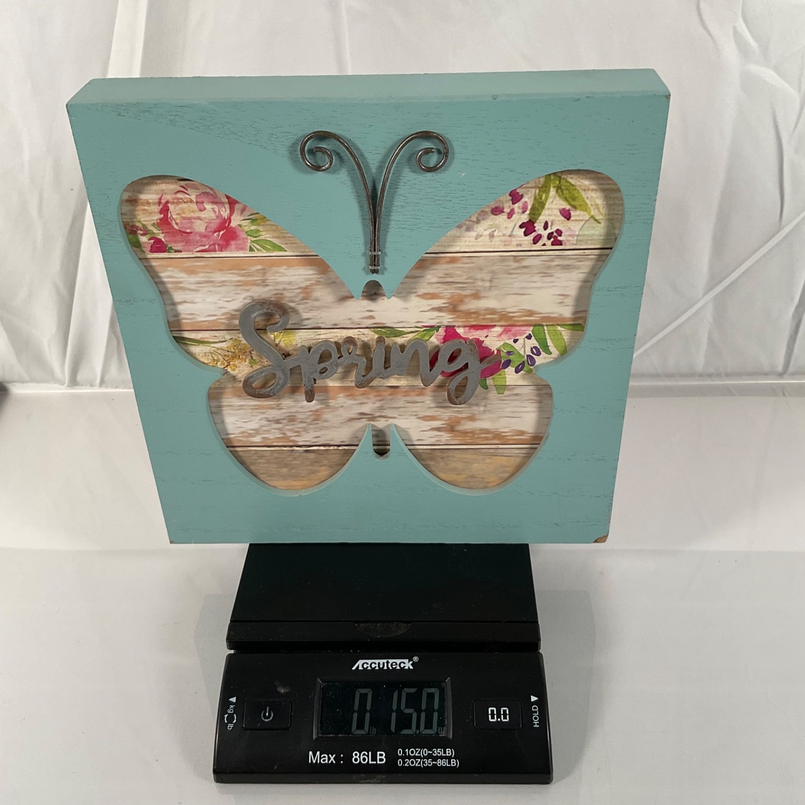 Spring Butterfly Floral Wall Decor Plaque Teal 9.5 x 9.5 in - Image 10