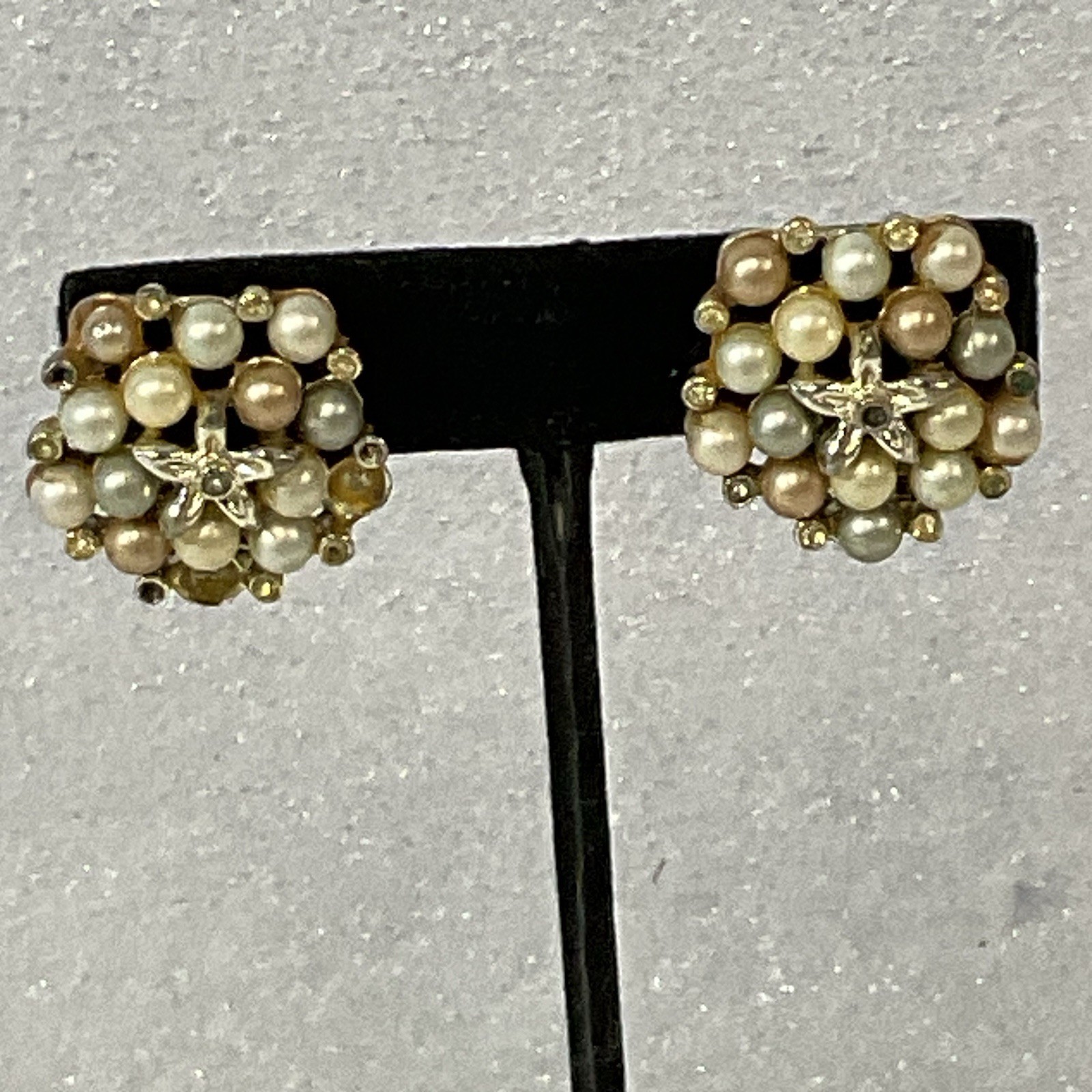 Vintage Marbella Starfish &FauxPearl Clip On Earrings With Missing Pearl&Stone - Image 12
