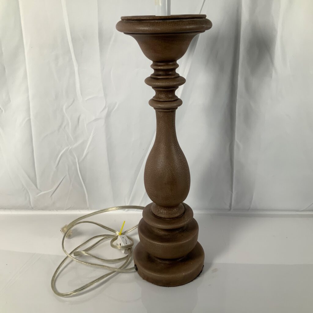 La Candela Brown Crackle Finish Table Lamp Base 19 in Tested Working - Image 1