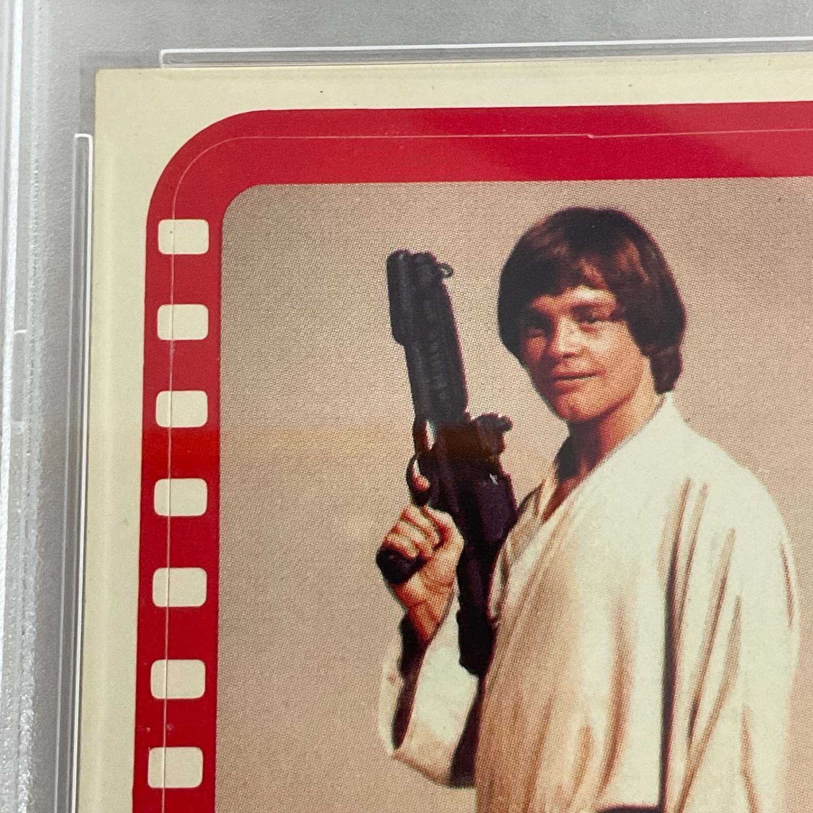Star Wars 1977 Luke Poses Weapon Sticker Card #42 PSA 4 CERT#151033823 - Image 8