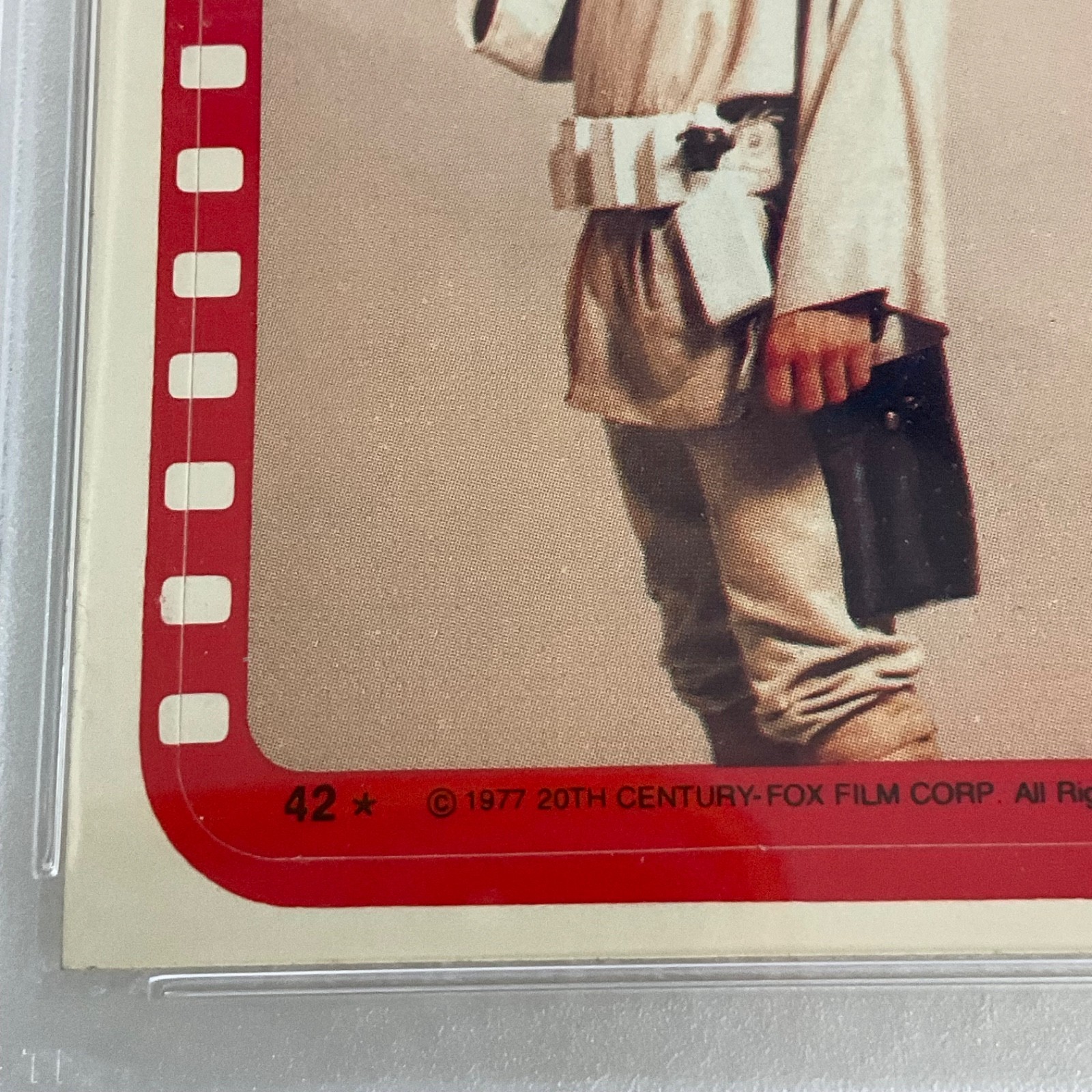 Star Wars 1977 Luke Poses Weapon Sticker Card #42 PSA 4 CERT#151033823 - Image 11