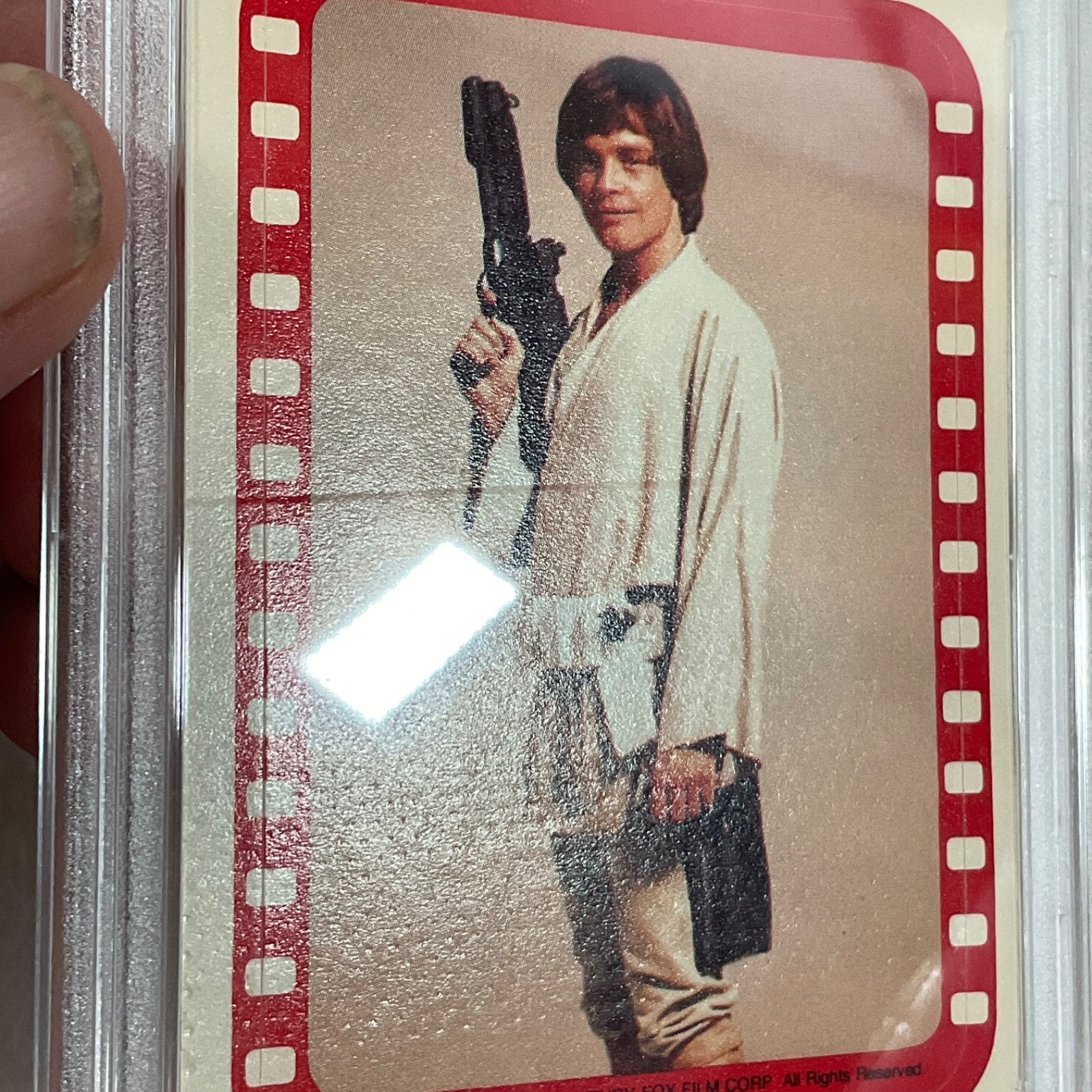 Star Wars 1977 Luke Poses Weapon Sticker Card #42 PSA 4 CERT#151033823 - Image 12
