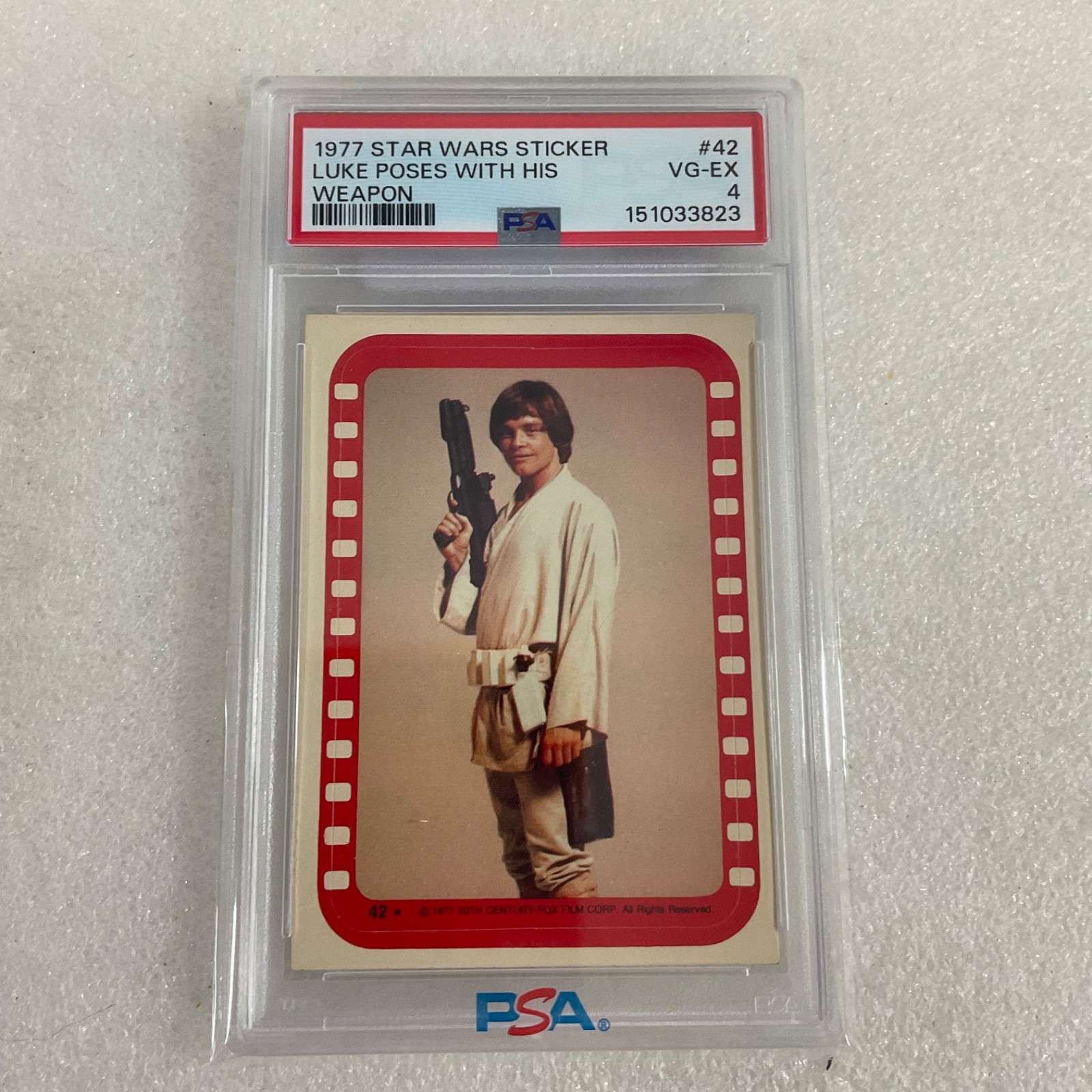 Star Wars 1977 Luke Poses Weapon Sticker Card #42 PSA 4 CERT#151033823 - Image 19