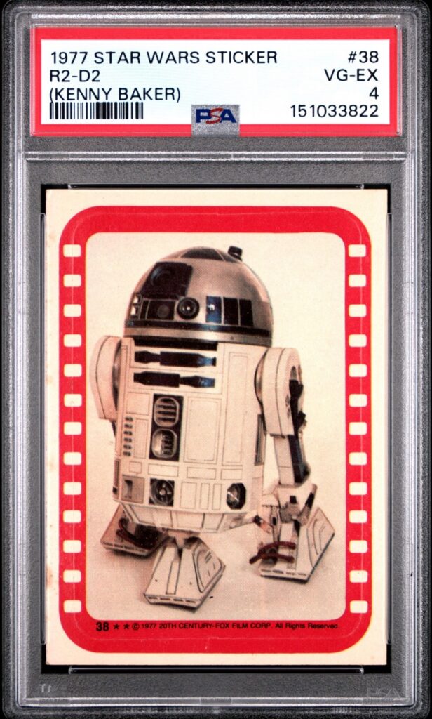 Star Wars 1977 R2-D2 Kenny Baker Sticker Card #38 PSA 4 CERT#151033822 - Image 1