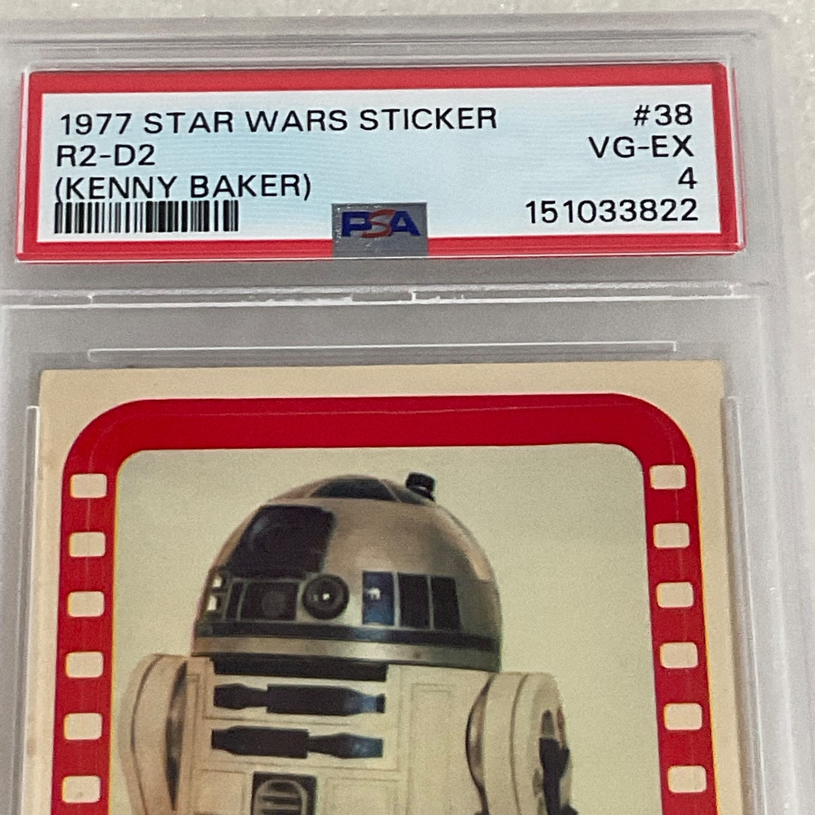 Star Wars 1977 R2-D2 Kenny Baker Sticker Card #38 PSA 4 CERT#151033822 - Image 7