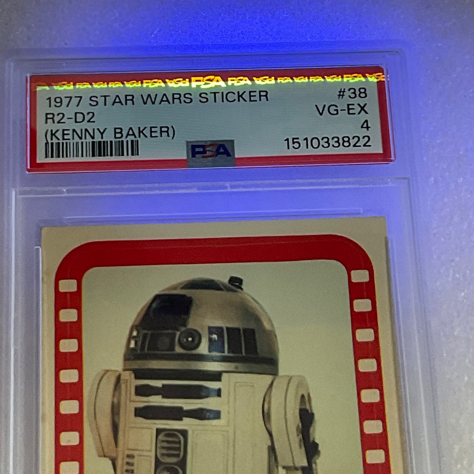 Star Wars 1977 R2-D2 Kenny Baker Sticker Card #38 PSA 4 CERT#151033822 - Image 13