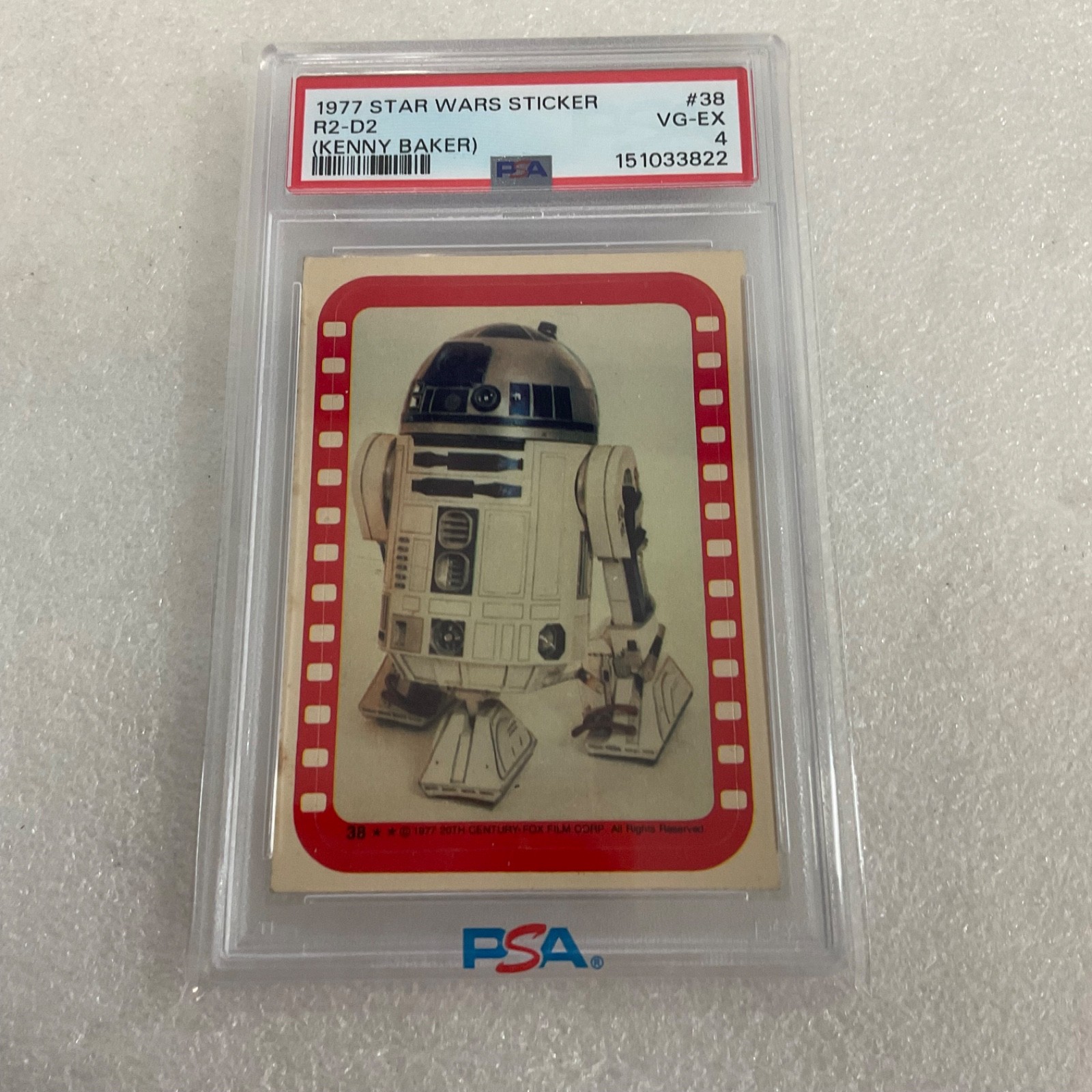 Star Wars 1977 R2-D2 Kenny Baker Sticker Card #38 PSA 4 CERT#151033822 - Image 15