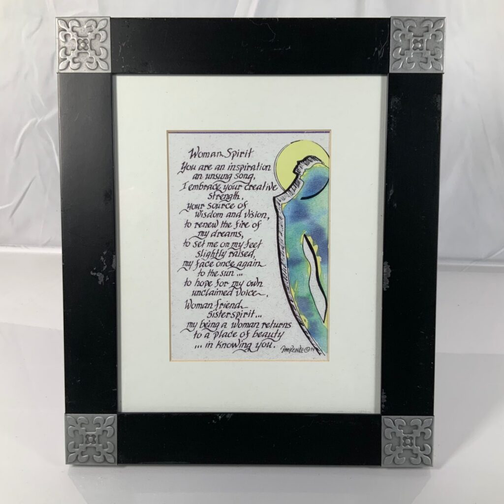 Pam Reinke Woman Spirit Framed Print Pier 1 Black Silver 11 x 13 in - Image 1