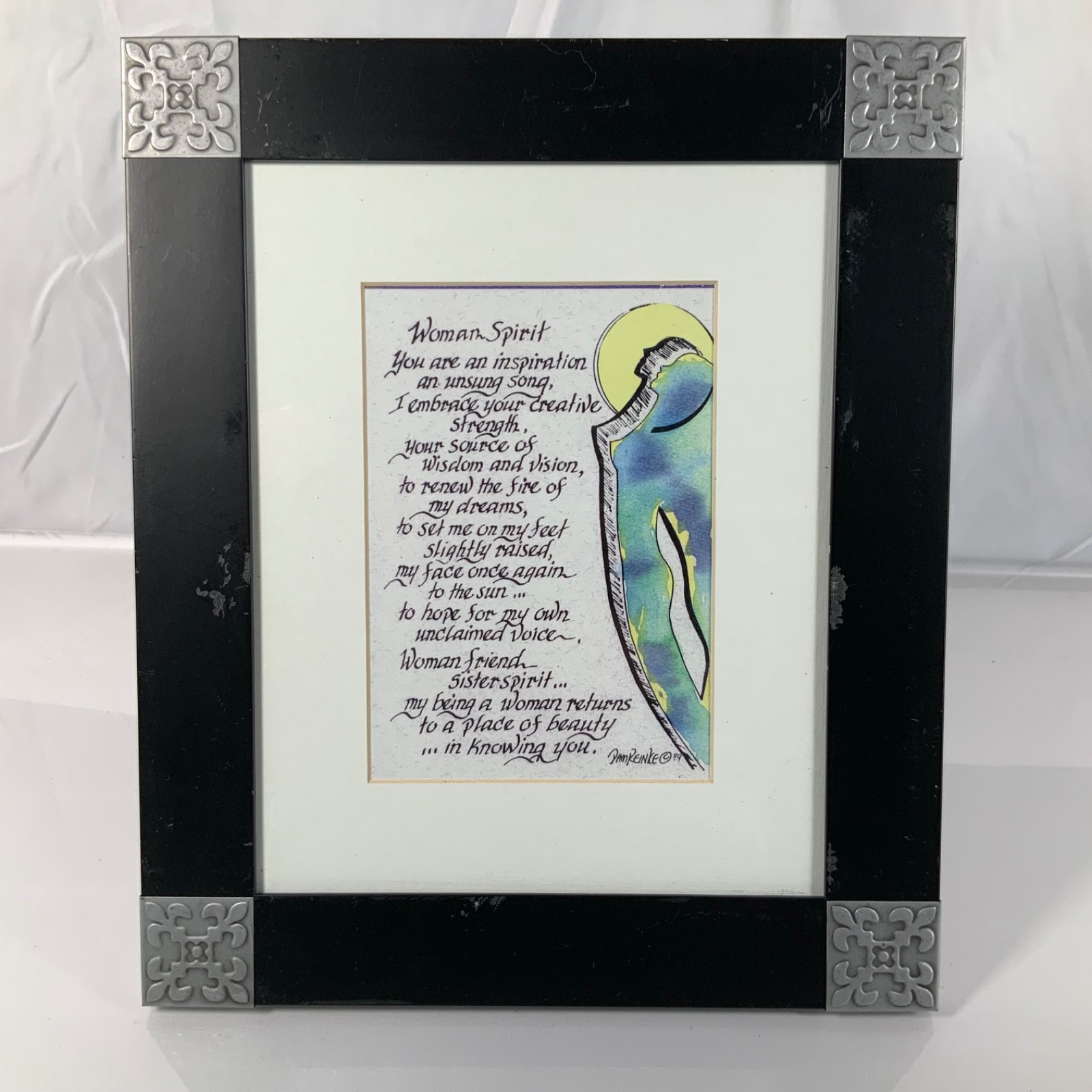 Pam Reinke Woman Spirit Framed Print Pier 1 Black Silver 11 x 13 in - Image 1