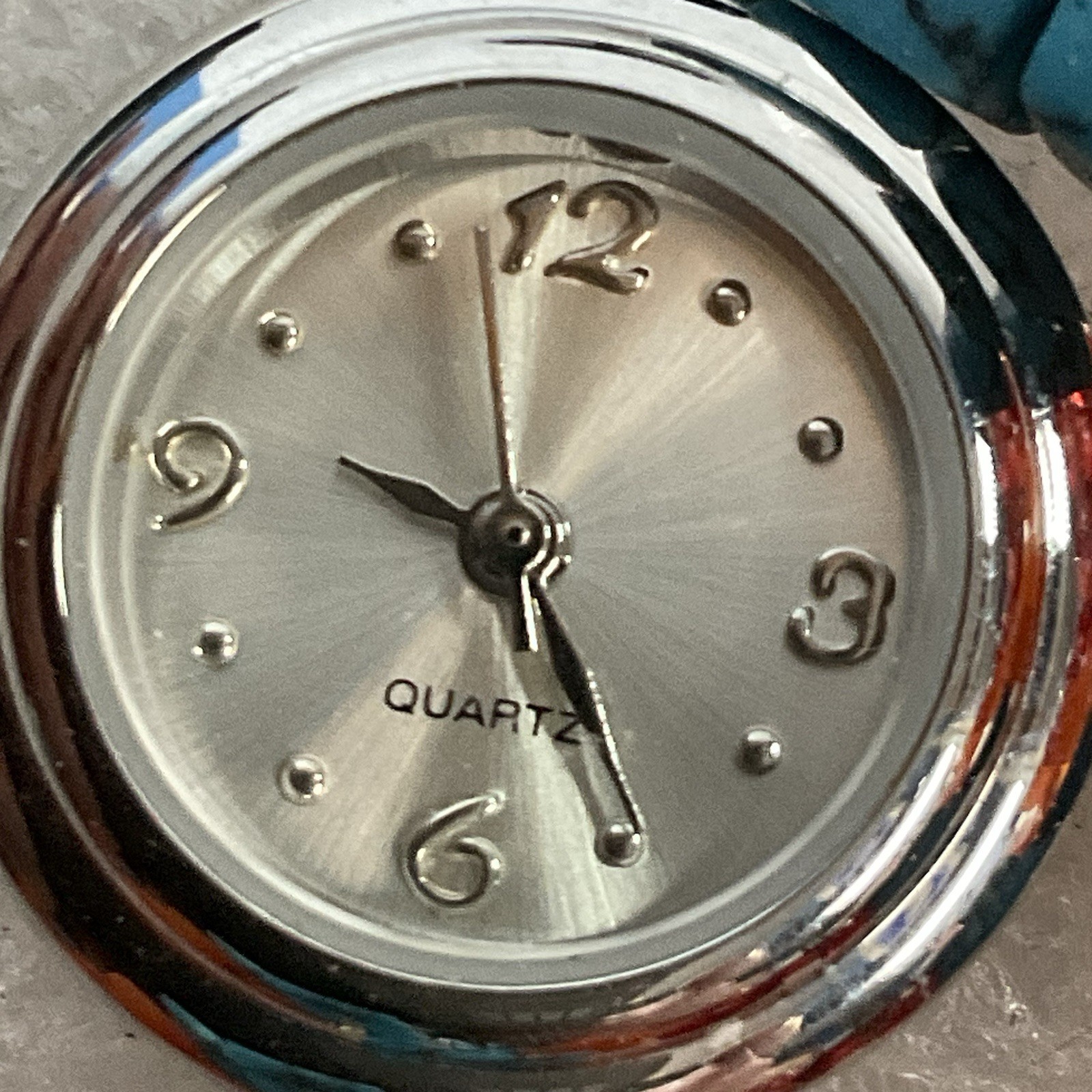 Silver Tone Watch With Multi Color Stone Glass Double Strand Quartz Watch PC21A - Image 2