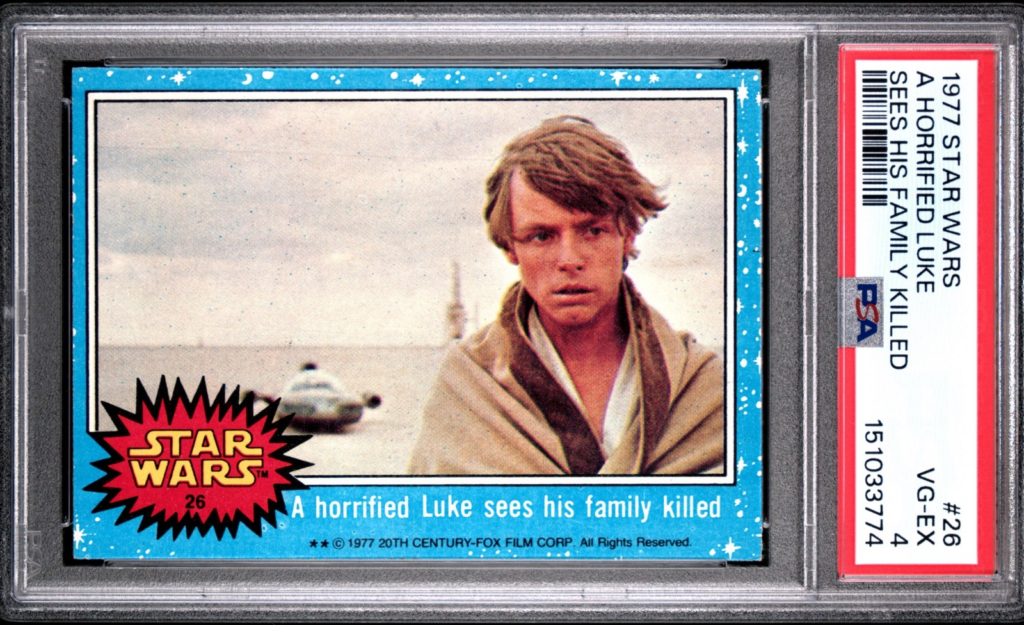 1977 Star Wars A Horrified Luke Sees Family Killed #26 PSA 4 CERT#151033774 - Image 1