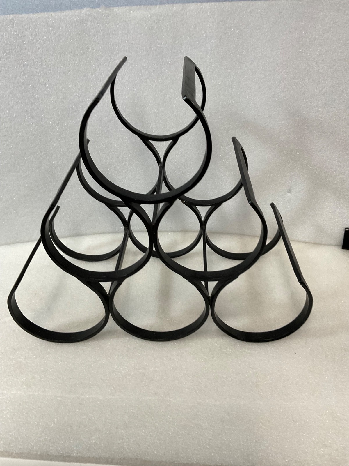 Black Iron Wine Bottle Rack 6 Bottle Curved Tabletop Holder 12in - Image 5