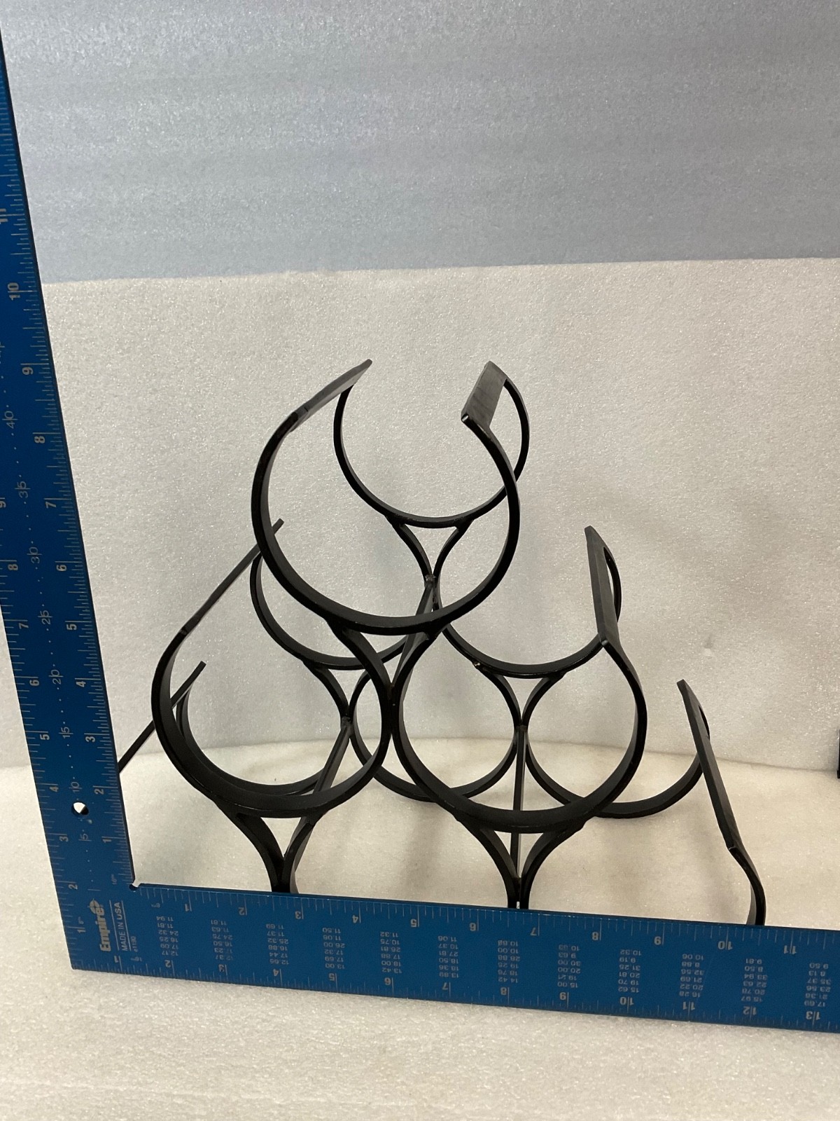Black Iron Wine Bottle Rack 6 Bottle Curved Tabletop Holder 12in - Image 8