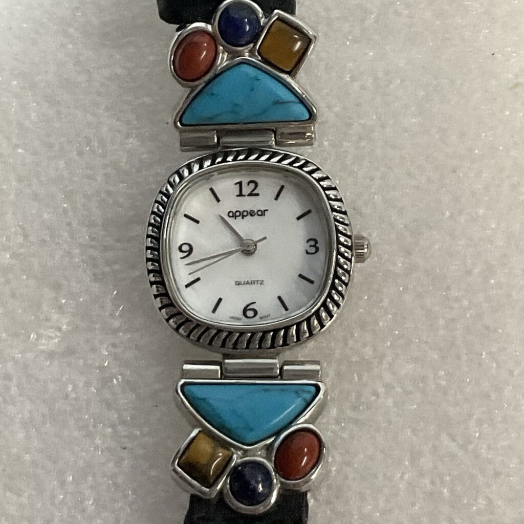 Appear Quartz Watch With Leather & Stone Bracelet Band GnuFashion - Image 1