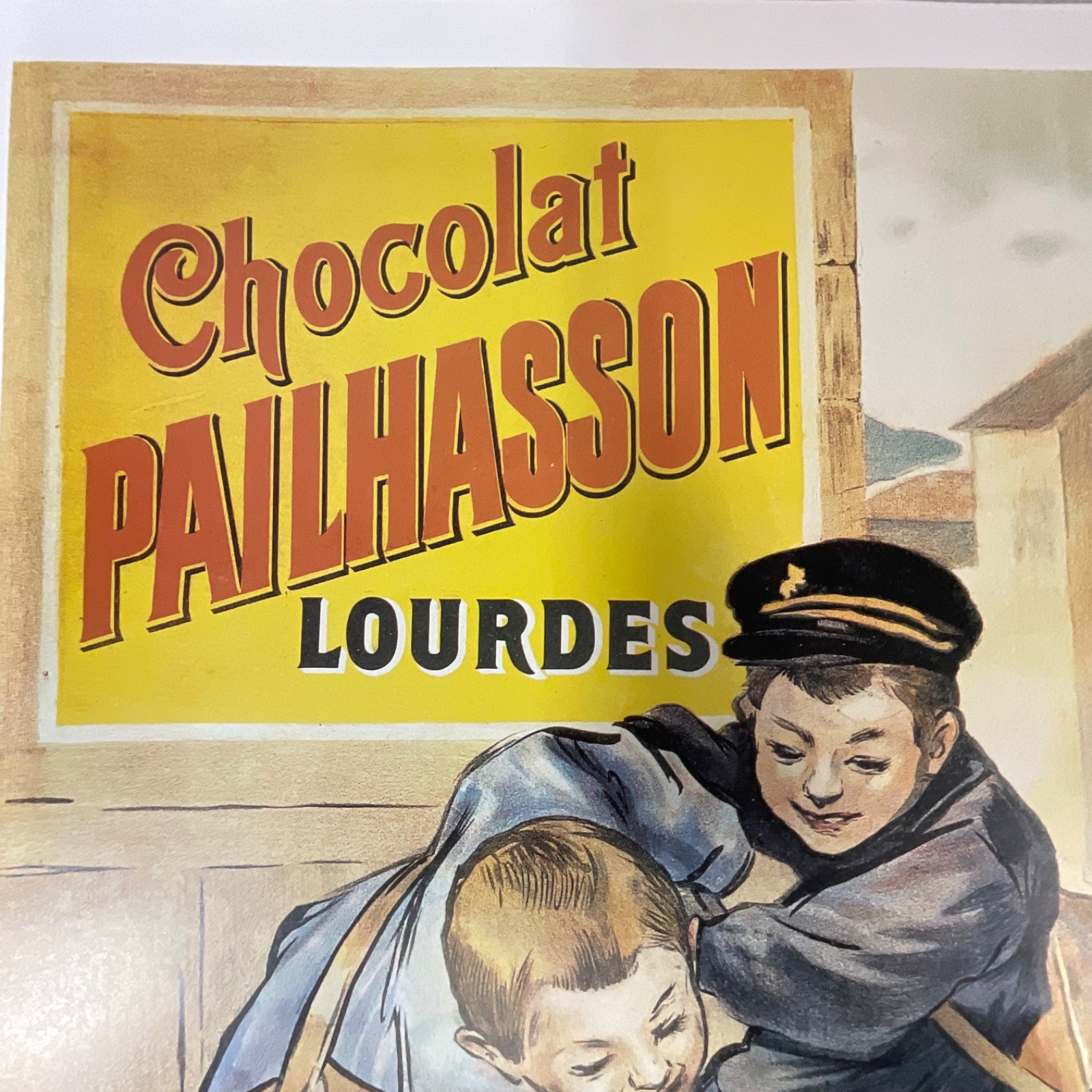 1995 Chocolat Pailhasson Lourdes Poster Affiches-Camis Print 27.5x18.5in - Image 3