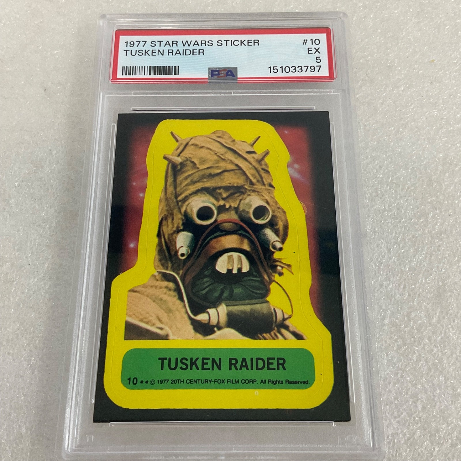 Star Wars 1977 Tusken Raider Sticker Card #10 PSA 5 CERT#151033797 - Image 3