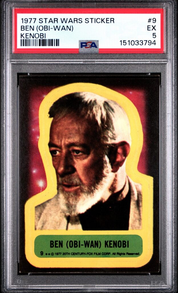 Star Wars 1977 Ben Obi-Wan Kenobi Sticker Card #9 PSA 5 CERT#151033794 - Image 1