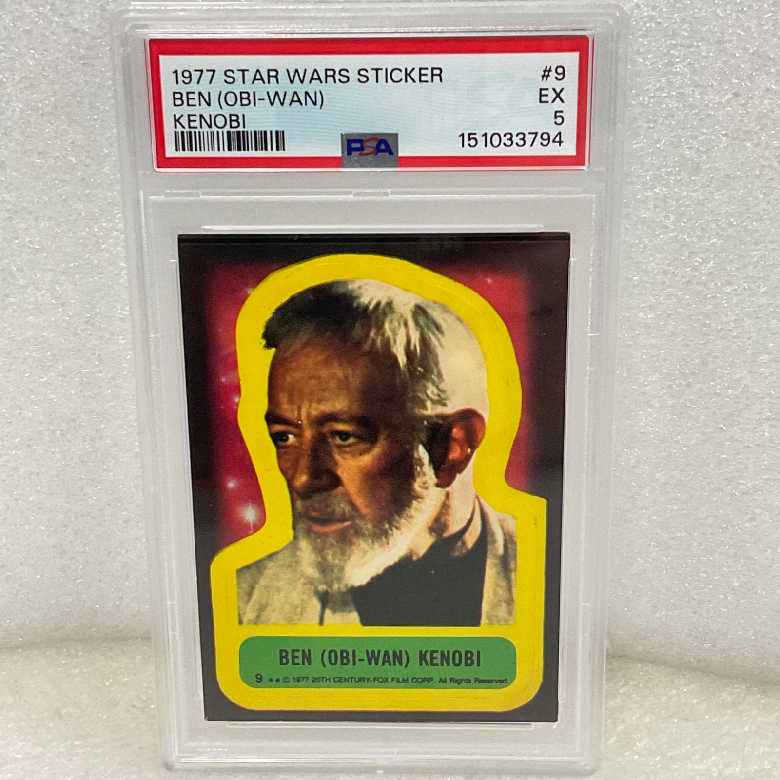 Star Wars 1977 Ben Obi-Wan Kenobi Sticker Card #9 PSA 5 CERT#151033794 - Image 3