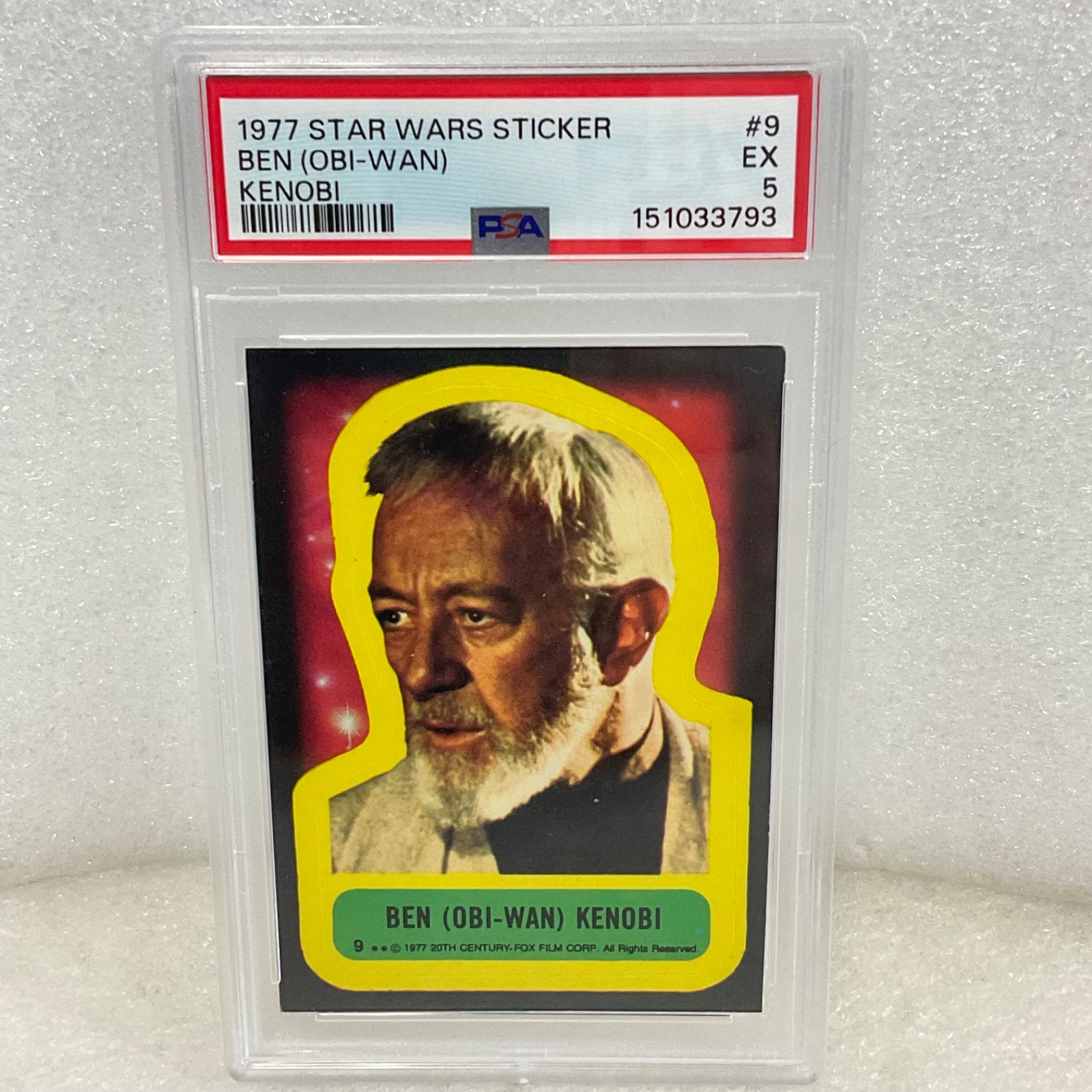 Star Wars 1977 Ben Obi-Wan Kenobi Sticker Card #9 PSA 5 CERT#151033793 - Image 3