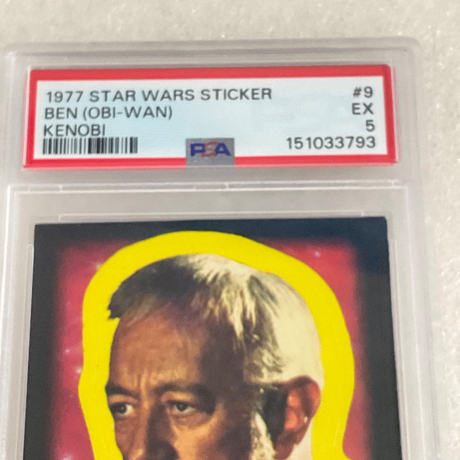 Star Wars 1977 Ben Obi-Wan Kenobi Sticker Card #9 PSA 5 CERT#151033793 - Image 7
