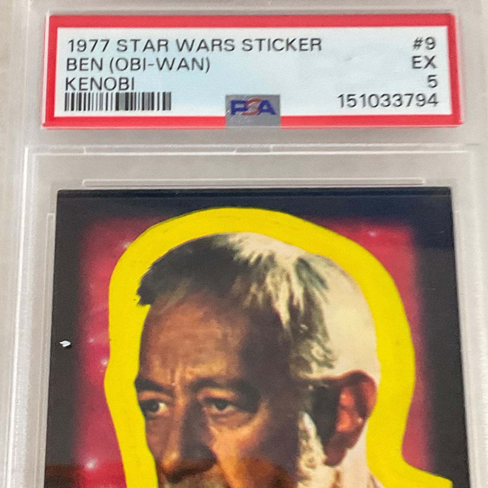 Star Wars 1977 Ben Obi-Wan Kenobi Sticker Card #9 PSA 5 CERT#151033794 - Image 7