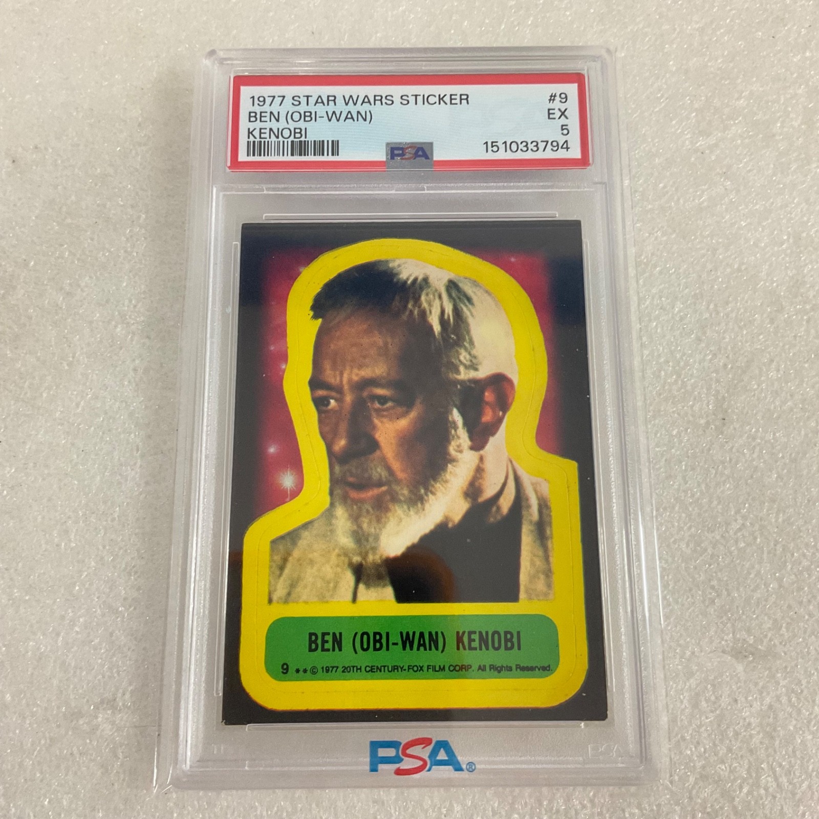 Star Wars 1977 Ben Obi-Wan Kenobi Sticker Card #9 PSA 5 CERT#151033794 - Image 20