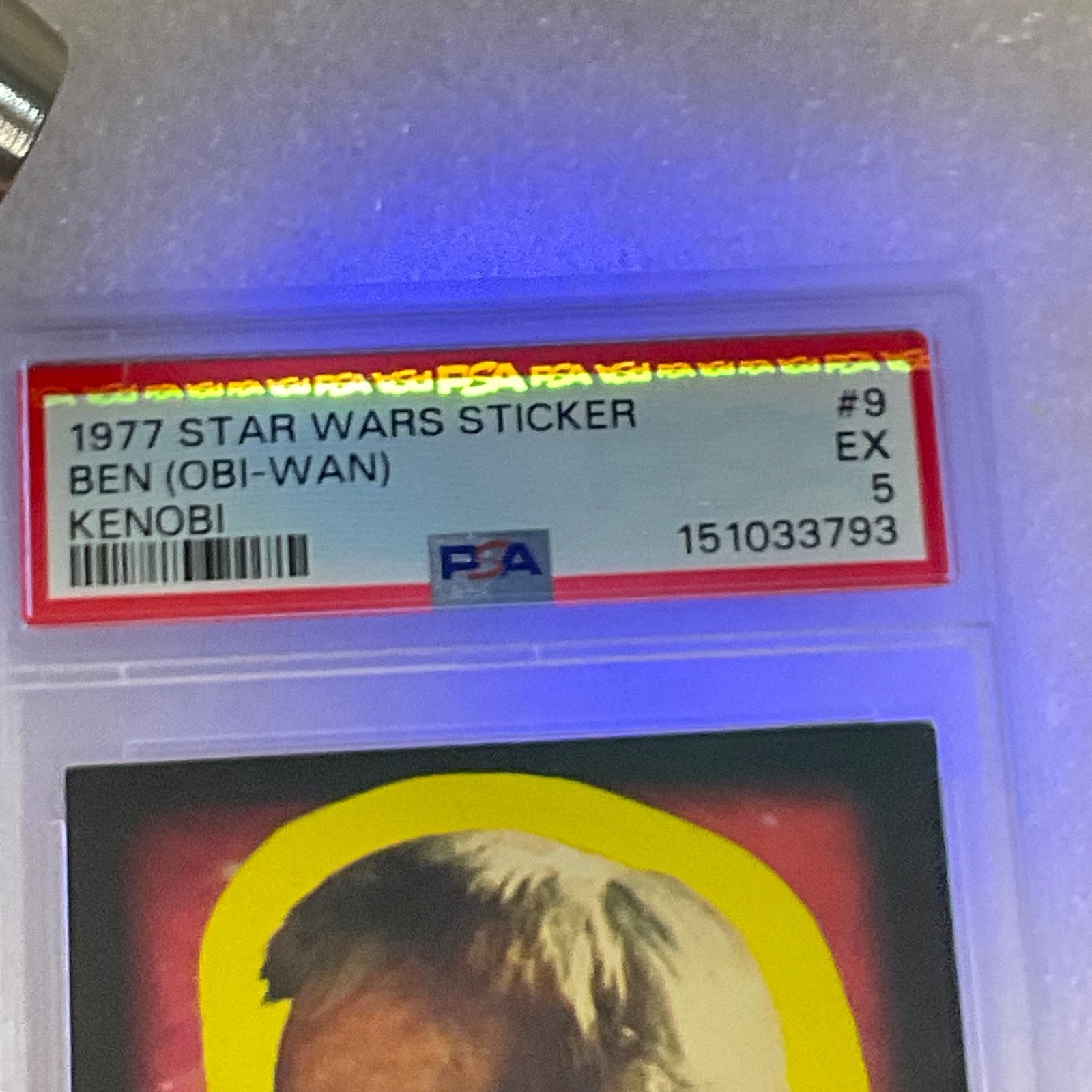 Star Wars 1977 Ben Obi-Wan Kenobi Sticker Card #9 PSA 5 CERT#151033793 - Image 18