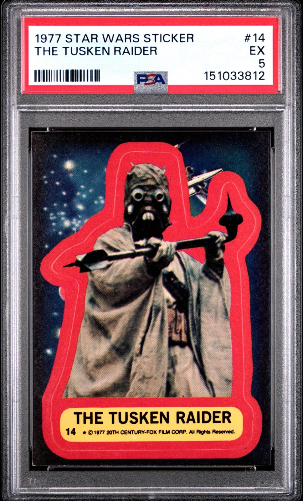 Star Wars 1977 The Tusken Raider Sticker Card #14 PSA 5 CERT#151033812 - Image 1