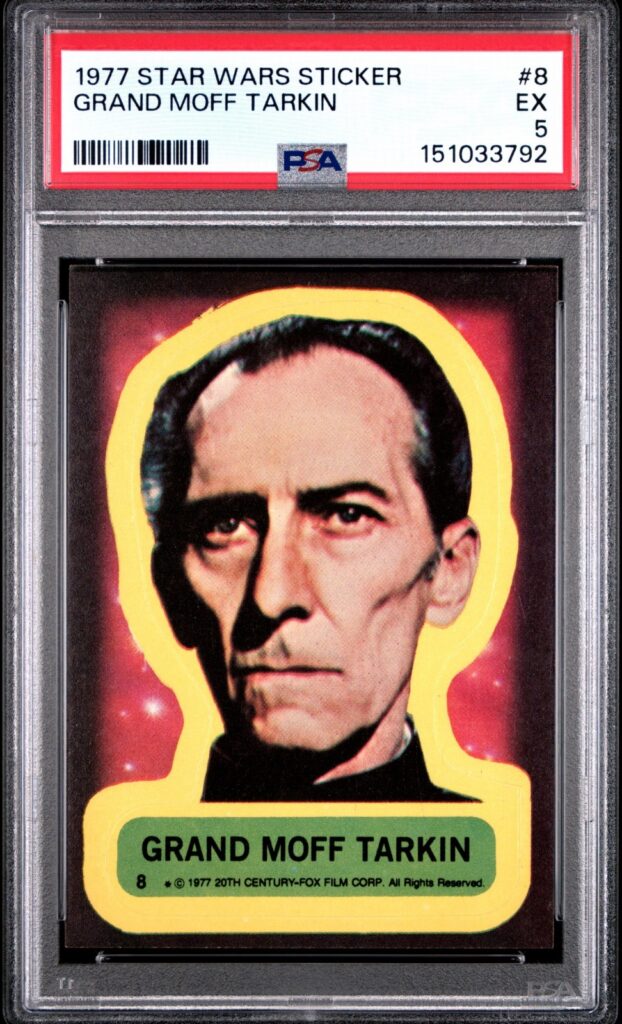 Star Wars 1977 Grand Moff Tarkin Sticker Card #8 PSA 5 CERT#151033792 - Image 1