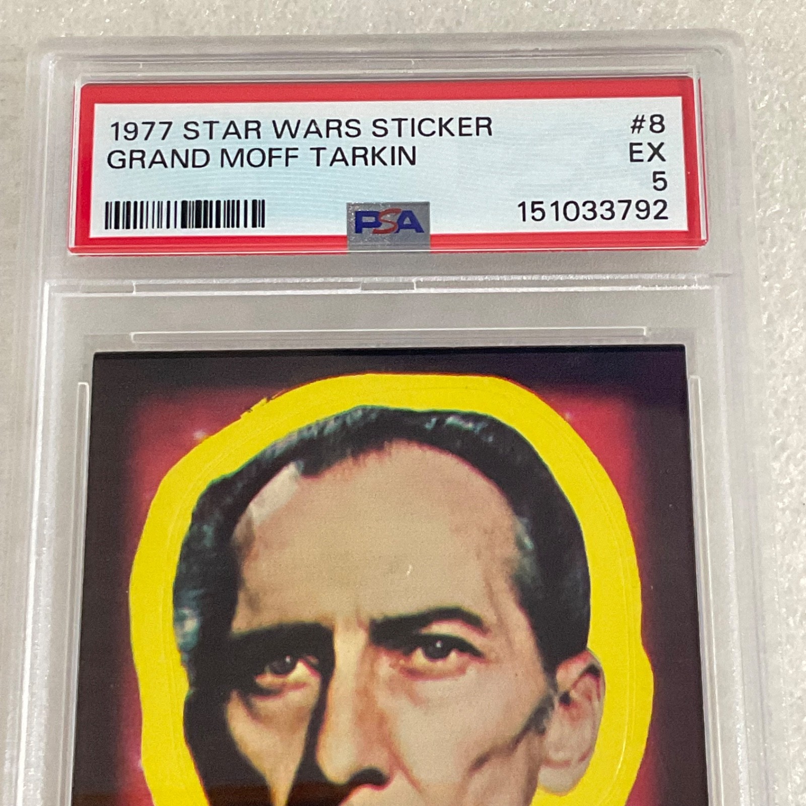 Star Wars 1977 Grand Moff Tarkin Sticker Card #8 PSA 5 CERT#151033792 - Image 7