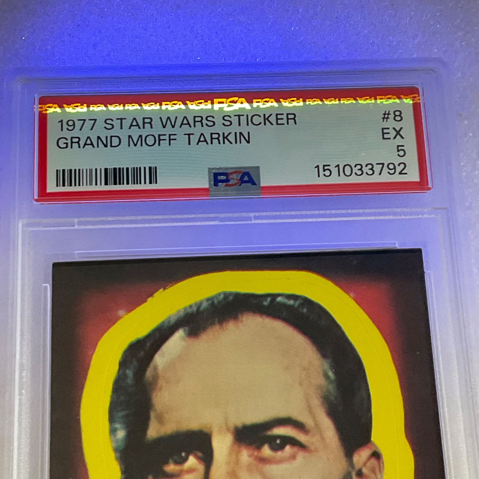 Star Wars 1977 Grand Moff Tarkin Sticker Card #8 PSA 5 CERT#151033792 - Image 18