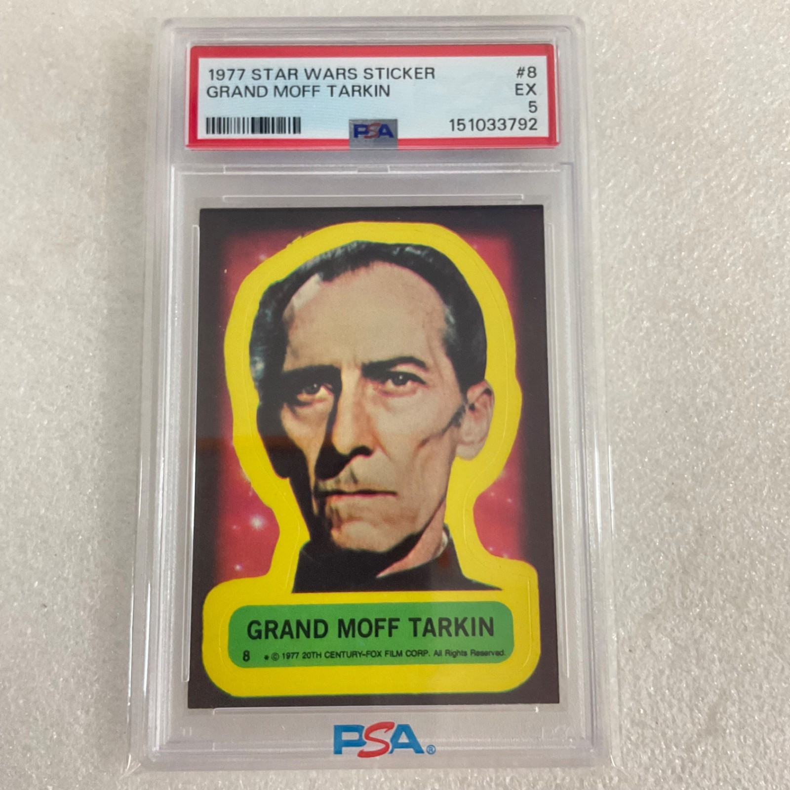 Star Wars 1977 Grand Moff Tarkin Sticker Card #8 PSA 5 CERT#151033792 - Image 20