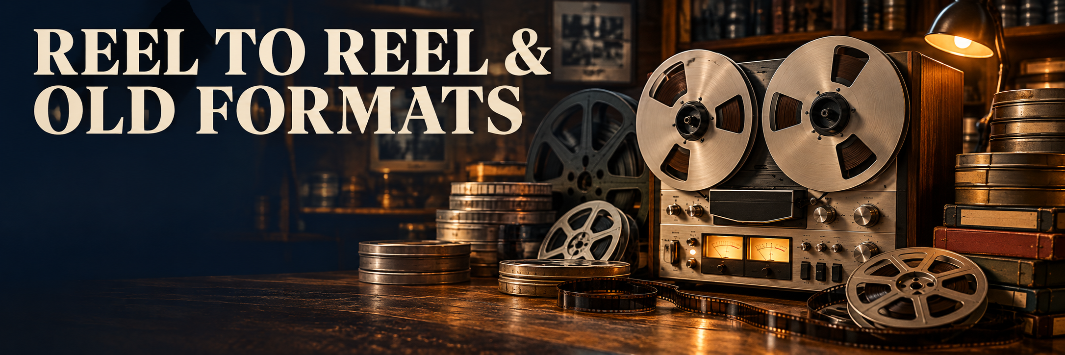 REEL TO REEL & OLD FORMATS — vintage tape recorder and film reels